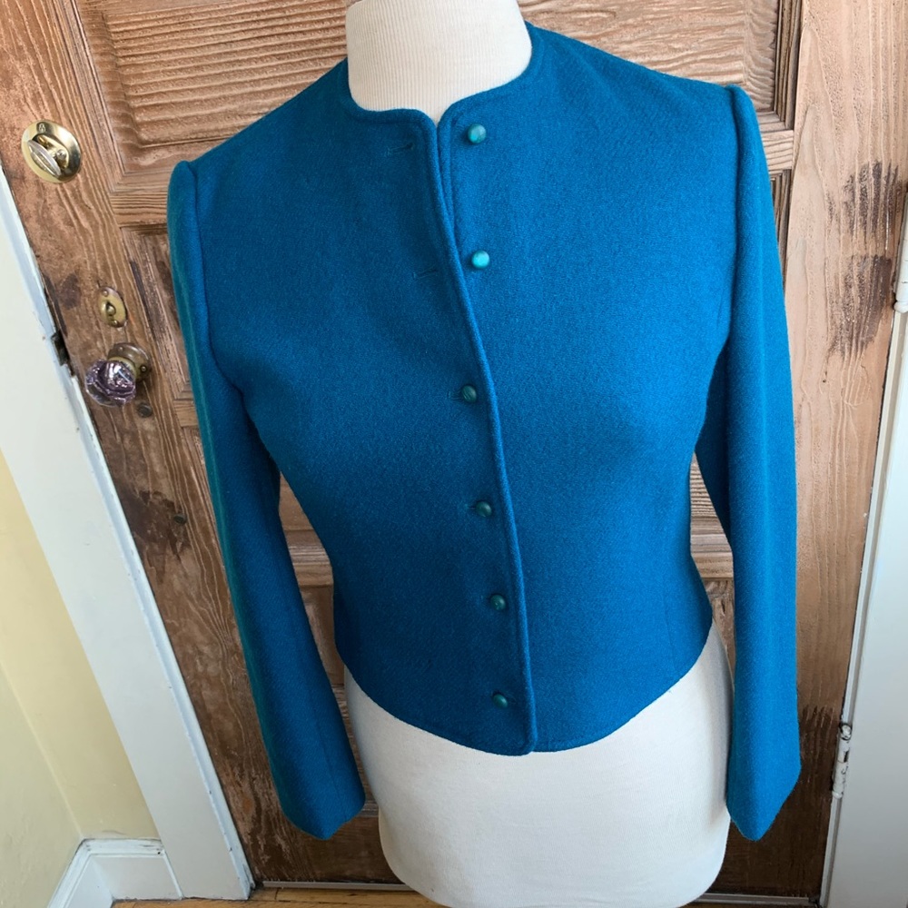 Vintage Pendleton wool jacket, gorgeous teal, sz 6